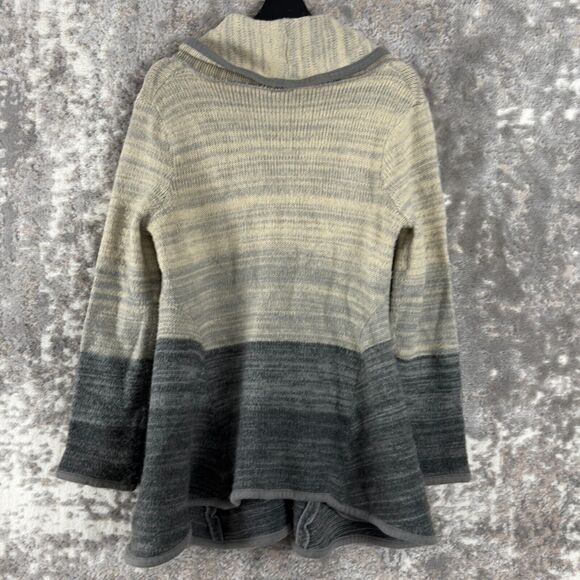 Free People Sz S Wool Ombre Oversized Shawl Collar Snap Button Cardigan Sweater - Picture 4 of 9
